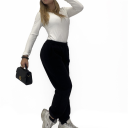 pantalone felpato con polsino cold